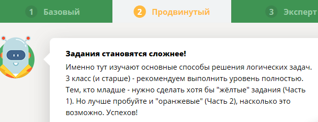 нарастающий уровень сложности задач